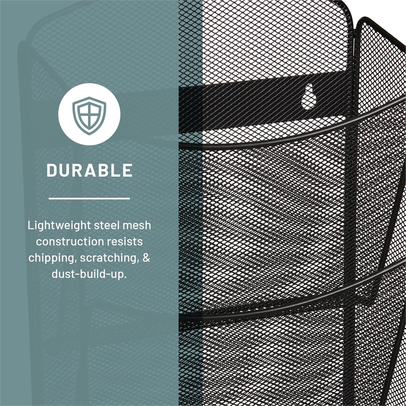 Safco 10-Pocket Black Onyx Magazine Rack