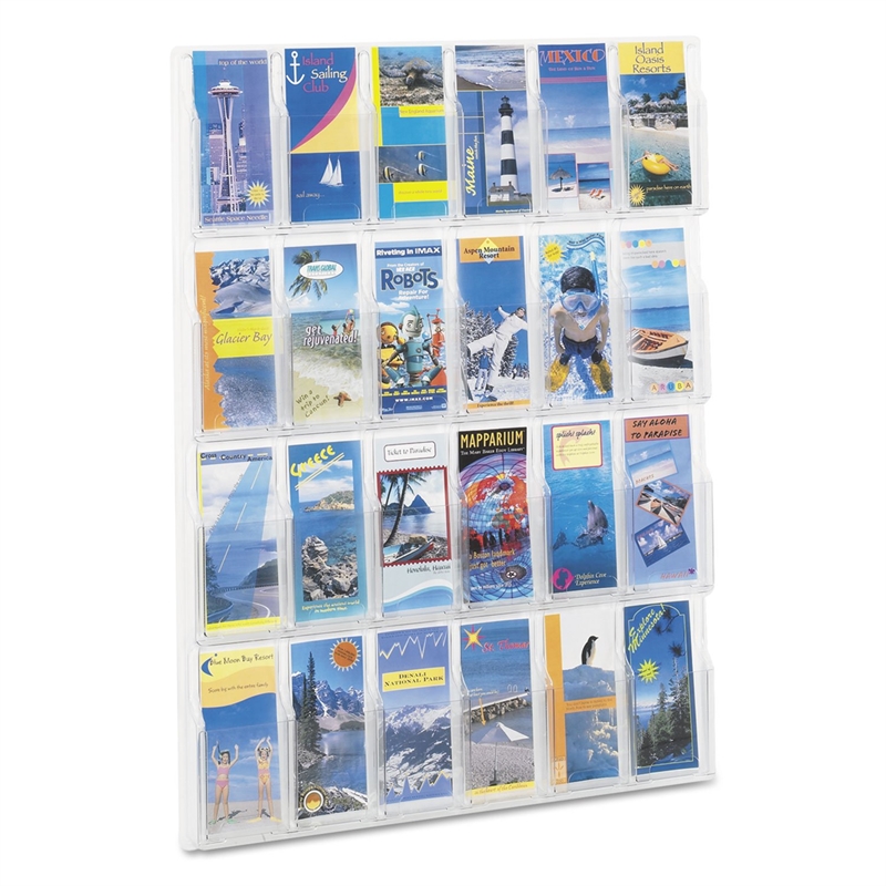 Safco Reveal 24 Pamphlet Display in Clear Plastic