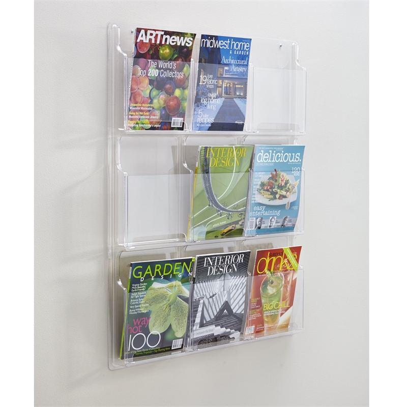 Safco Reveal 9 Plastic Clear Magazine Display