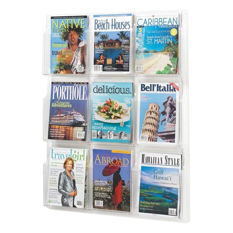Safco Reveal 9 Plastic Clear Magazine Display