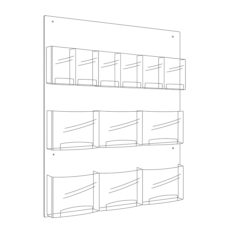 Safco Clear2c 6 Magazine and 6 Pamphlet Display