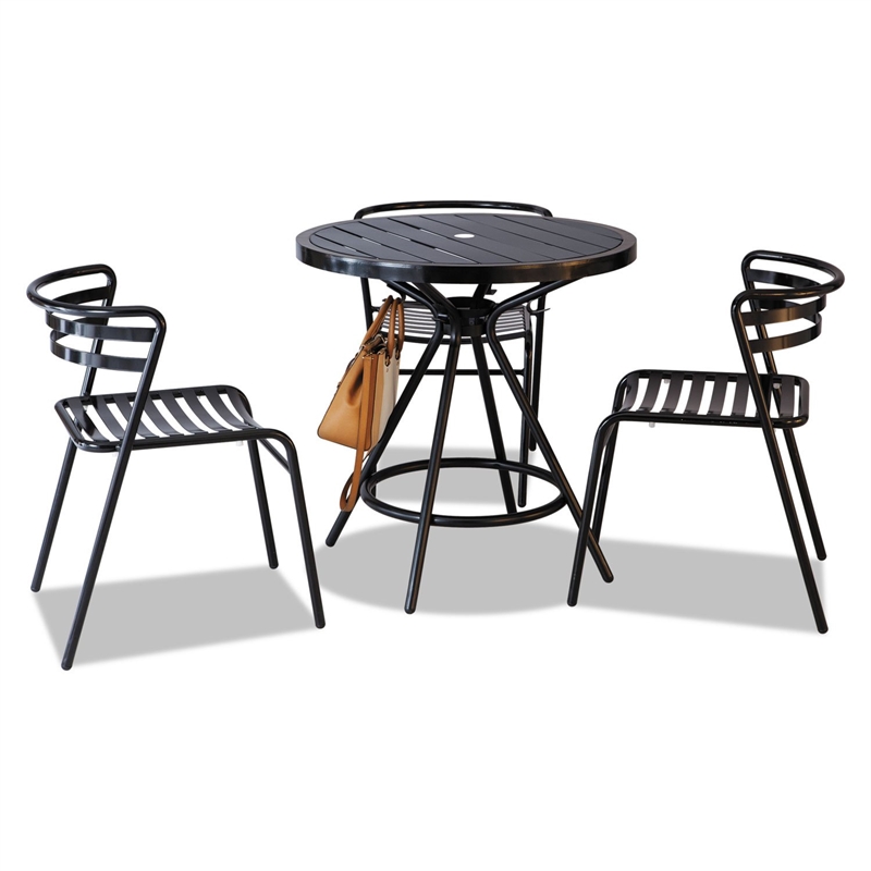 Safco Products CoGo Indoor and Outdoor Round Table in Black