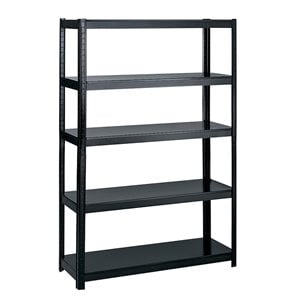 safco products boltless steel rack shelving in black