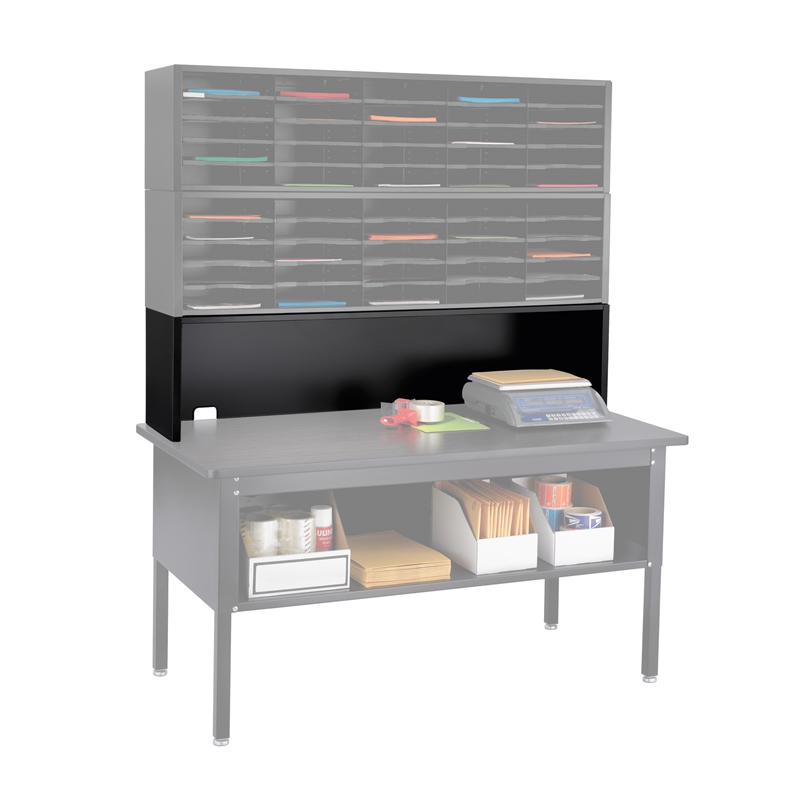 Safco E-Z Sort Modern Metal Riser with Modular Mailroom Storage in Black