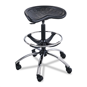 Safco Sit-Star Black Drafting Chair with Chrome Base