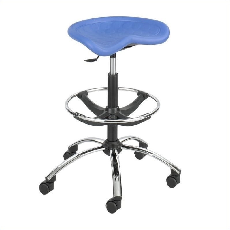 Safco Sit Star Blue Drafting Stool with Chrome Base   6660BU