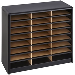 safco 24 compartment value sorter metal flat files organizer in black 
