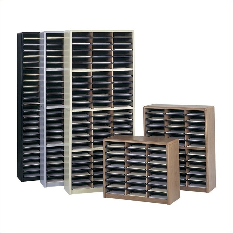 Safco Value Sorter 36 Compartment Metal Flat Files Organizer in Black  