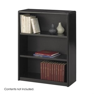 safco valuemate 3 shelf economy steel bookcase in black