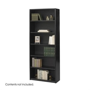safco valuemate 6 shelf wood economy steel bookcase in black