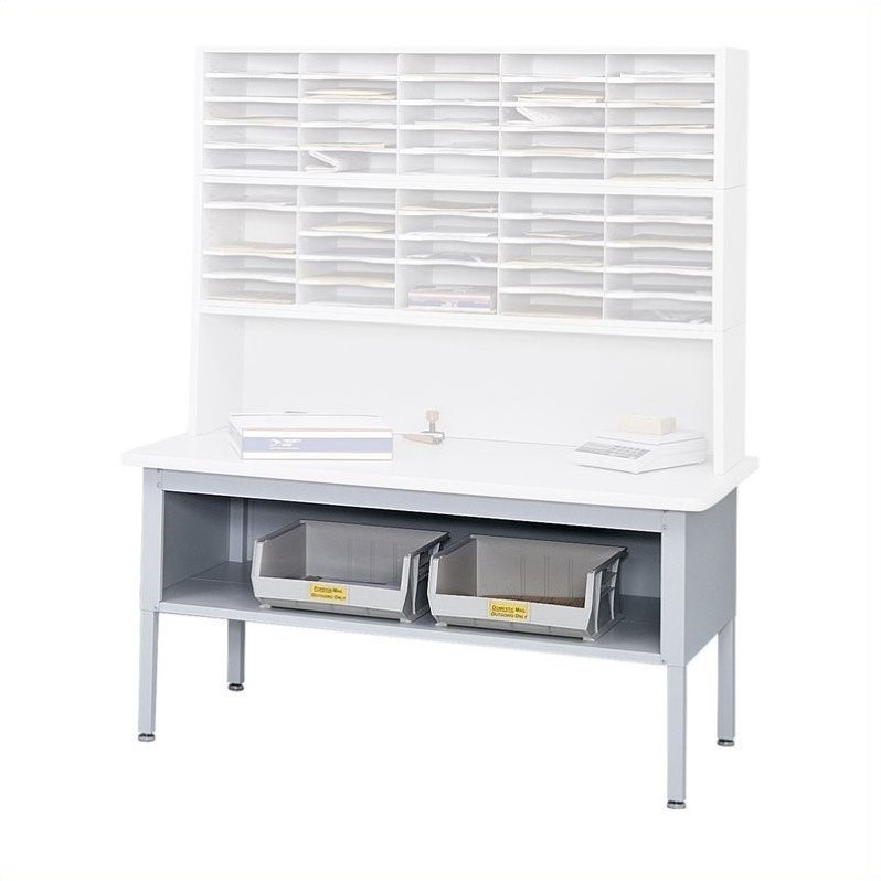 Safco E-Z Sort Sorting Base Table with Shelf in Gray