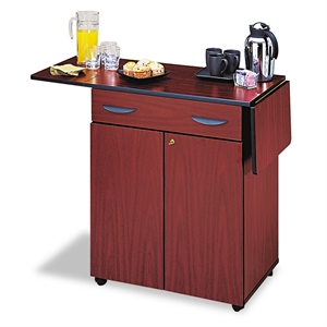 Safco Hospitality Service Cart in Mahogany