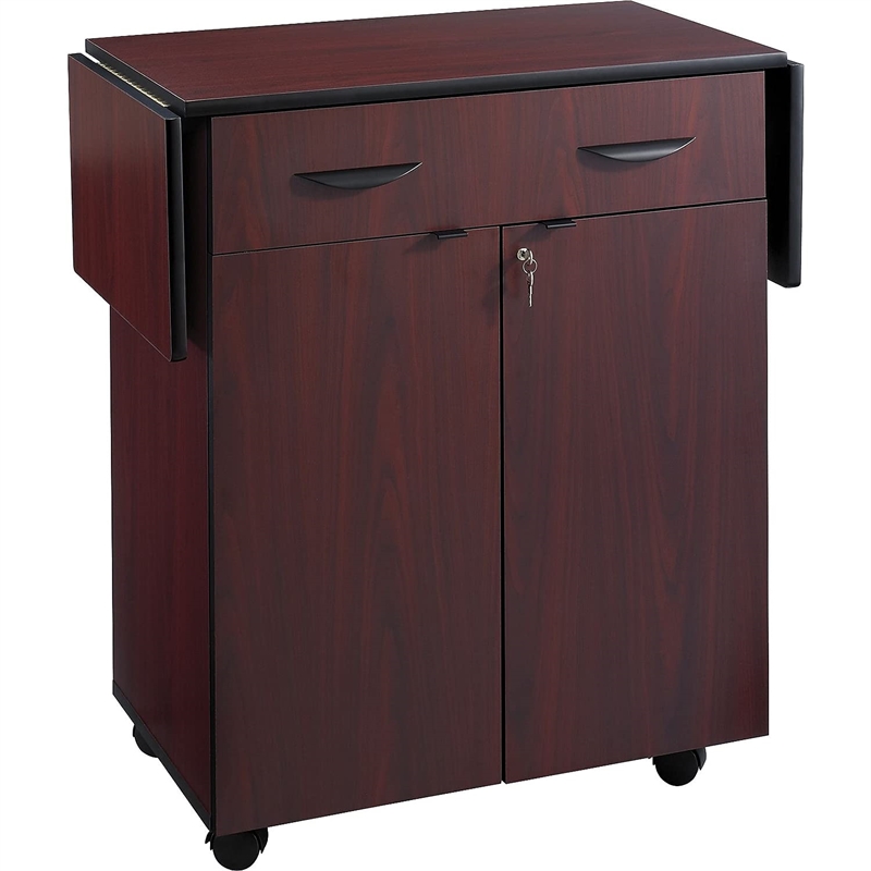 Safco Hospitality Service Cart in Mahogany