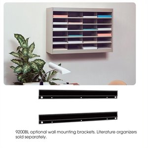 safco e-z stor black wall mounting bracket for mail organizer