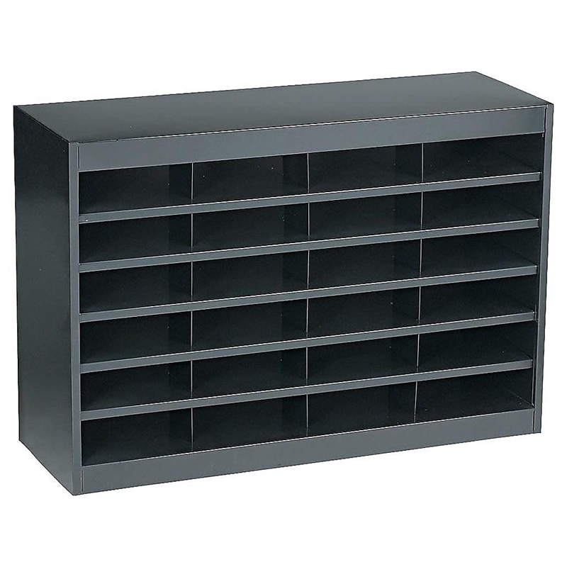 Safco E-Z Stor Black Mail Organizer -  24 Letter Size Compartments