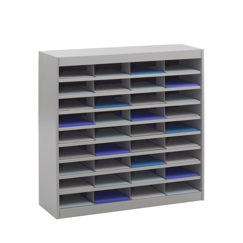 Safco E-Z Stor Grey Mail Organizer -  36 Letter Size Compartments
