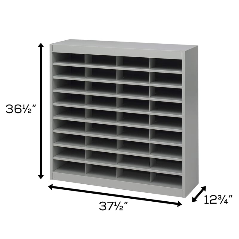 Safco E-Z Stor Grey Mail Organizer -  36 Letter Size Compartments