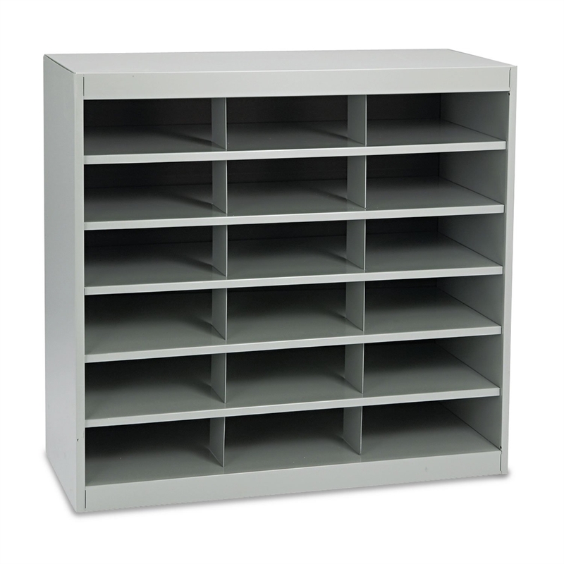 Safco E-Z Stor Grey Steel Mail Organizer -  18 Compartments