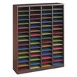 Safco E-Z Stor Mahogany Wood Mail Organizer -  60 Compartments