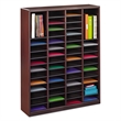 Safco E-Z Stor Mahogany Wood Mail Organizer -  60 Compartments