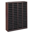 Safco E-Z Stor Mahogany Wood Mail Organizer -  60 Compartments