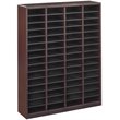 Safco E-Z Stor Mahogany Wood Mail Organizer -  60 Compartments