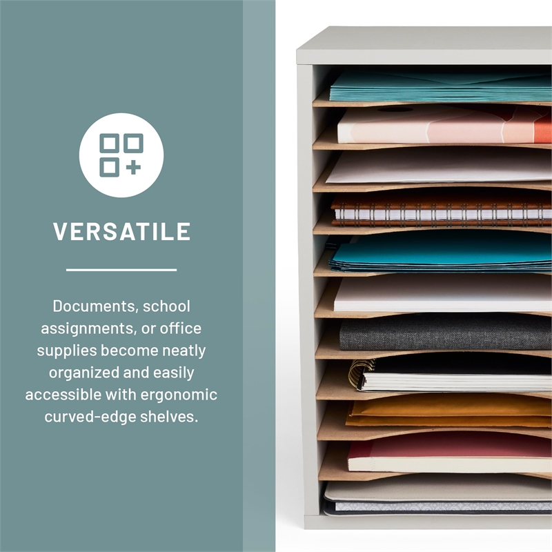 Safco Grey 11 Compartment Vertical Desk Top Sorter