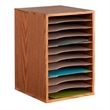 Safco Medium Oak 11 Compartment Vertical Desk Top Sorter