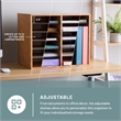 Safco Medium Oak 12 Compartment Oak Wood Adjustable File Organizer