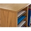 Safco Medium Oak 36 Compartment Wood Adjustable File Organizer Light Brown