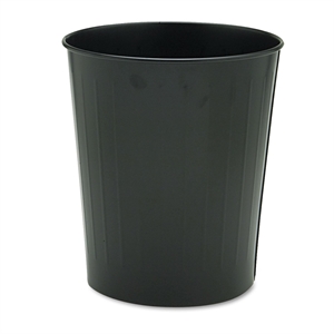 Safco 6 Gallon Round Steel Trash Can in Black (Set of 6)