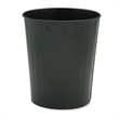 Safco 6 Gallon Round Steel Trash Can in Black (Set of 6)