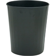 Safco 6 Gallon Round Steel Trash Can in Black (Set of 6)