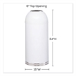 Safco Modern Metal Open Top Dome Receptacle in White Powder Coat