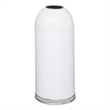 Safco Modern Metal Open Top Dome Receptacle in White Powder Coat