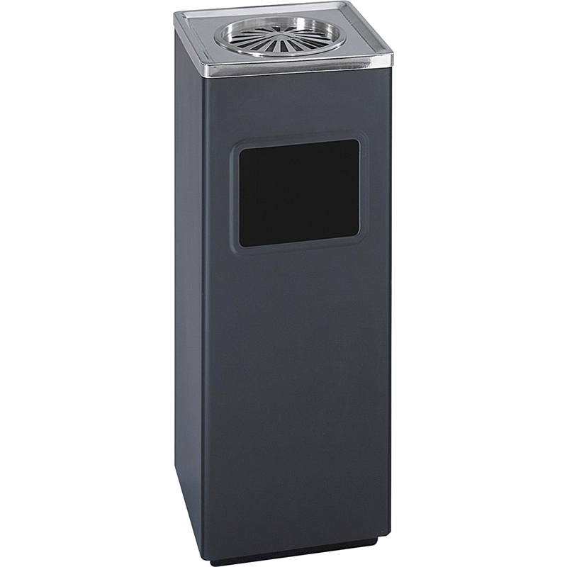 Safco Modern Black Square Ash And Trash Receptacle In Black