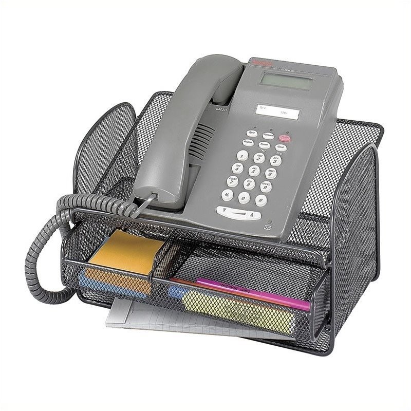 Safco Onyx Mesh Telephone Stand With Drawer (Qty. 5