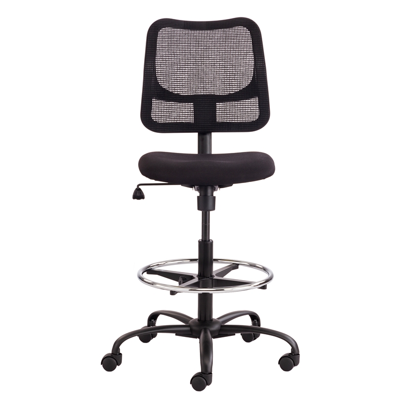 Safco Mesh Extended Height Drafting Chair in Black 
