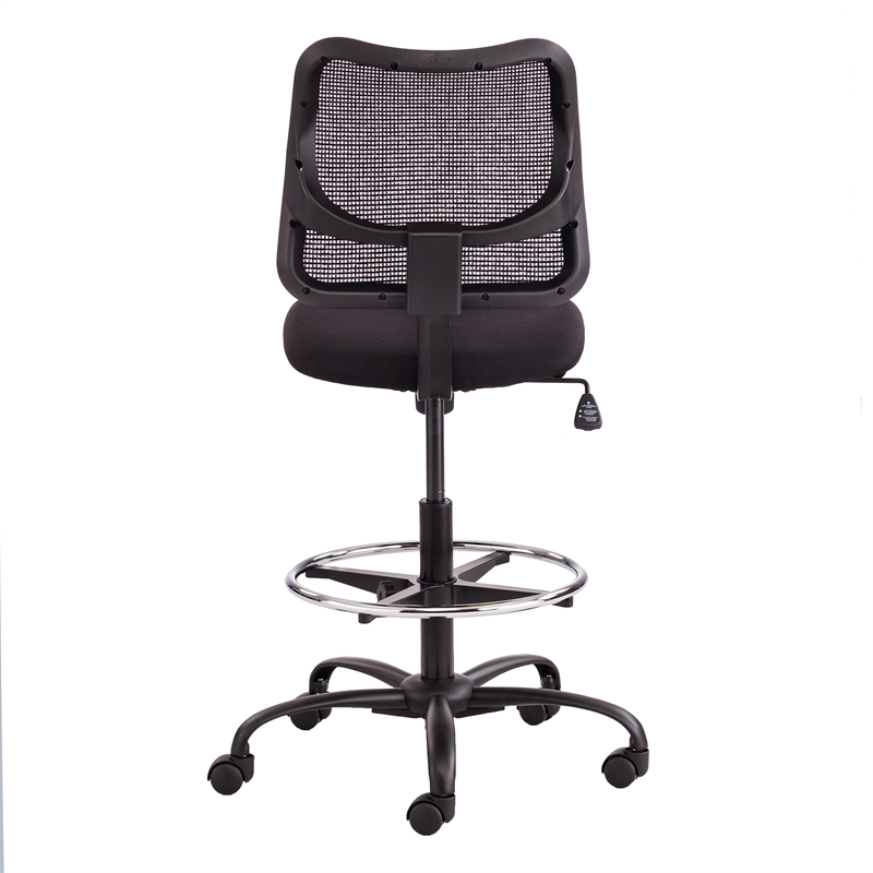 Safco Mesh Extended Height Drafting Chair in Black 