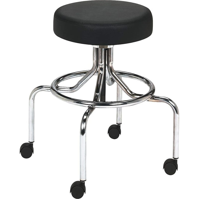 Safco Lab/Drafting Chair with High Base and Screw Lift in Black