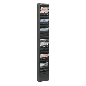 safco 23-pocket steel magazine rack in black