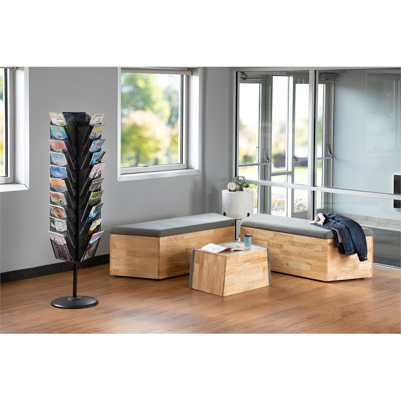 Safco Onyx 360 Degree Rotating Steel Mesh Magazine Stand in Black