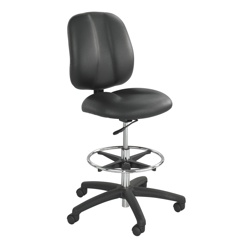 Safco Apprentice II Extended Height Vinyl Drafting Chair in Black
