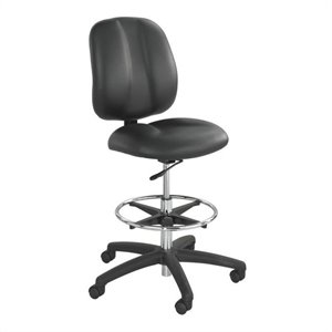 Safco Apprentice II Extended Height Vinyl Drafting Chair in Black