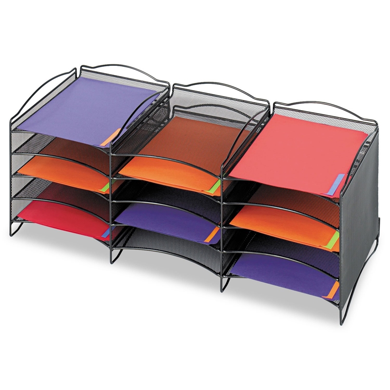 Safco Onyx 12 Compartment Mesh Literature Organizer