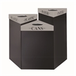 Safco Trifecta Modern Metal Recycling Receptacle in Black