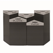 Safco Trifecta Modern Metal Recycling Receptacle in Black