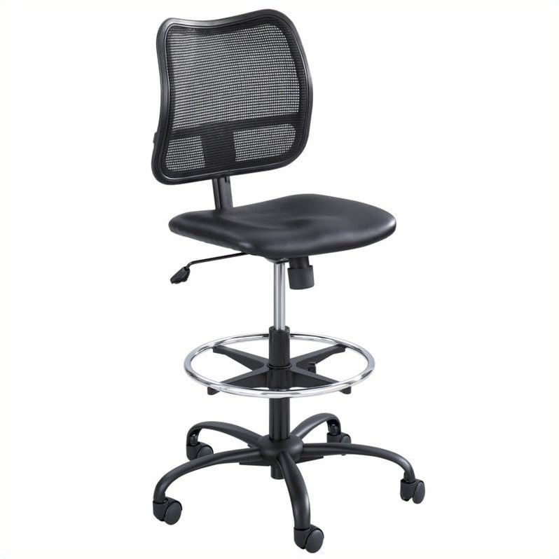2 Piece Set Black Extendable Height Computer Desk and Drafting Chair