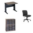 3 Piece Office Set Credenza Desk and File Organizer and Office Chair