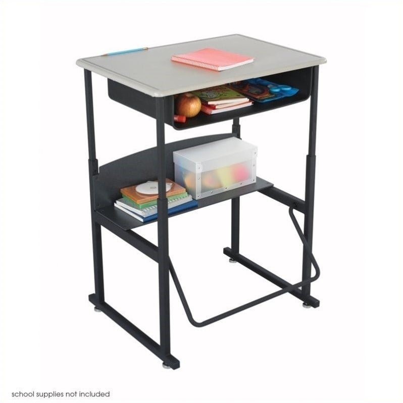 3 Piece Set Student Desk with Book Box and File Organizer and Chair